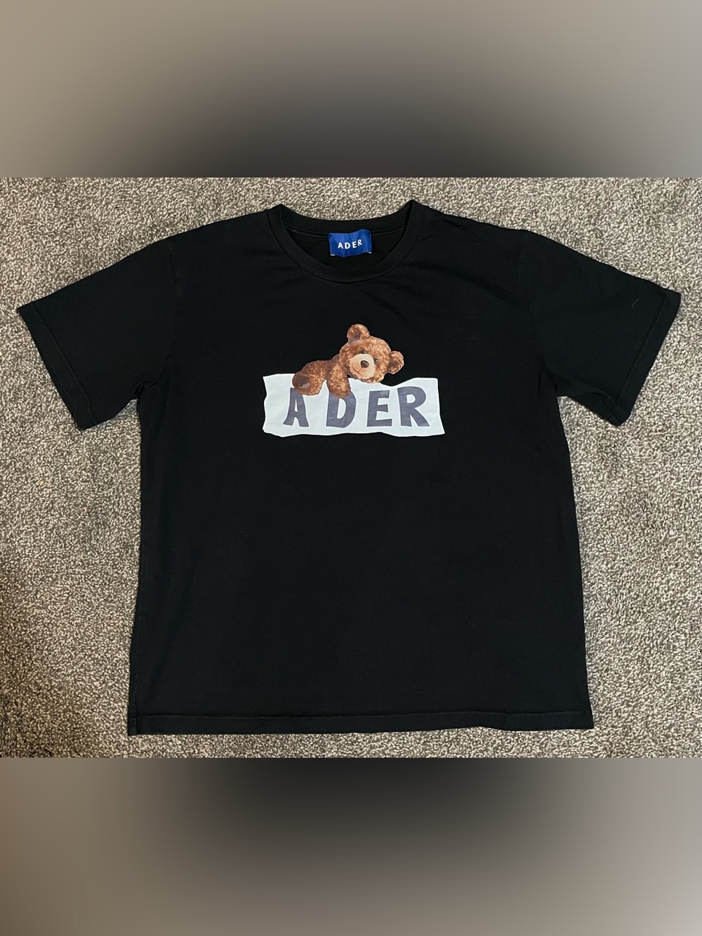 ADER Error Black Teddy Logo Short Sleeve Tee
